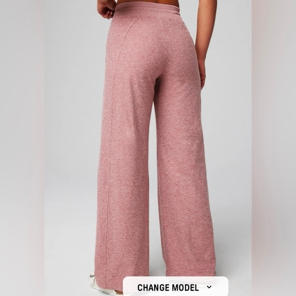 FABLETICS Blush Mauve Heather Cloud Jersey Wide Leg Pant Lounge Comfy Soft Sz M - Picture 12 of 12